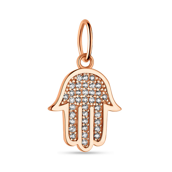 Подвес "Хамса" из красного золота (арт. 424396) – изображение 1