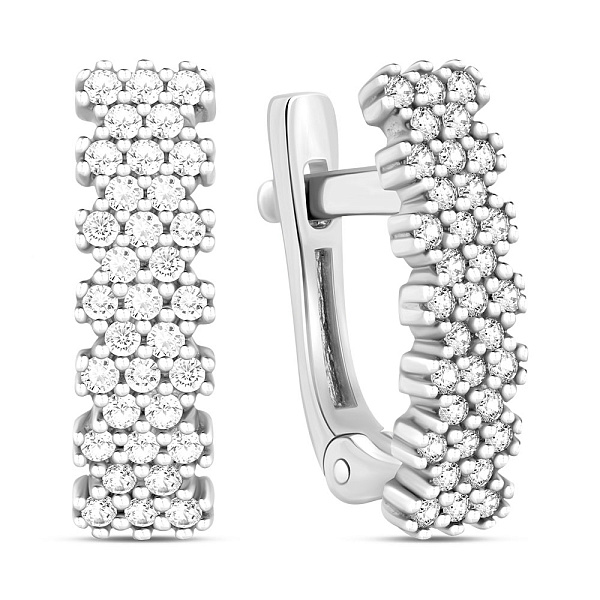 Золотые серьги с фианитами (арт. 110156б) – изображение 1