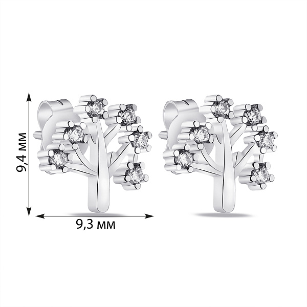 Серебряные серьги пусеты  (арт. 7518/6460) – изображение 2