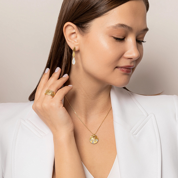 Золотые серьги Francelli с перламутром (арт. 1091688жп) – изображение 3