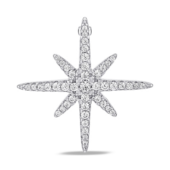 Серебряная брошь Звезда с фианитами (арт. 7505/215)