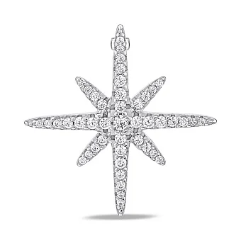 Серебряная брошь Звезда с фианитами (арт. 7505/215)