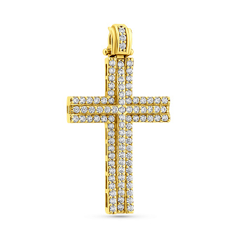 Золотая подвеска-крестик с фианитами (арт. 423452ж)