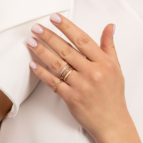 Золотое кольцо "Звенья" (арт. 140892) – изображение 2