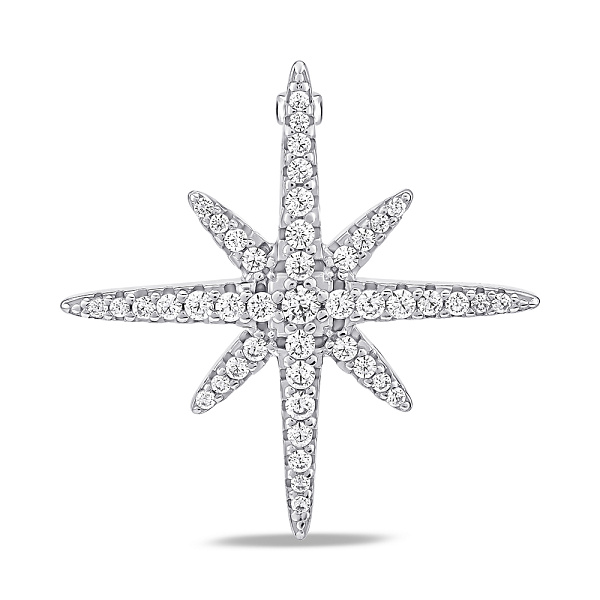 Серебряная брошь Звезда с фианитами (арт. 7505/215) – изображение 1
