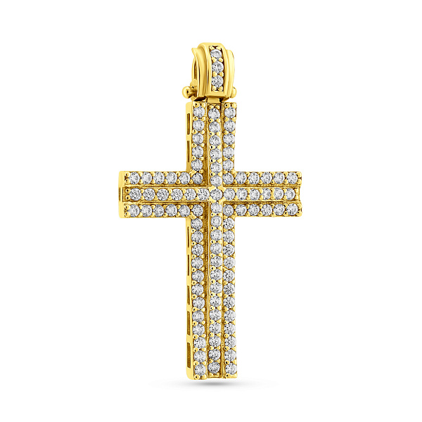 Золотая подвеска-крестик с фианитами (арт. 423452ж) – изображение 1