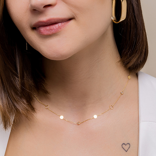 Колье из желтого золота с фианитами (арт. 352636ж) – изображение 3