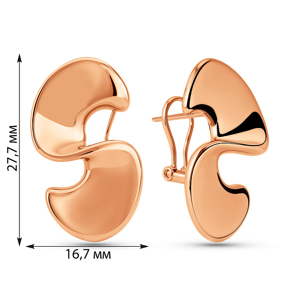 Серьги из красного золота (арт. 111408) – изображение 3