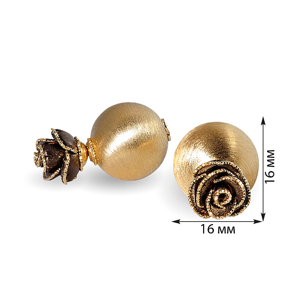 Золотые серьги пусеты Francelli (арт. 105319жкр) – изображение 2