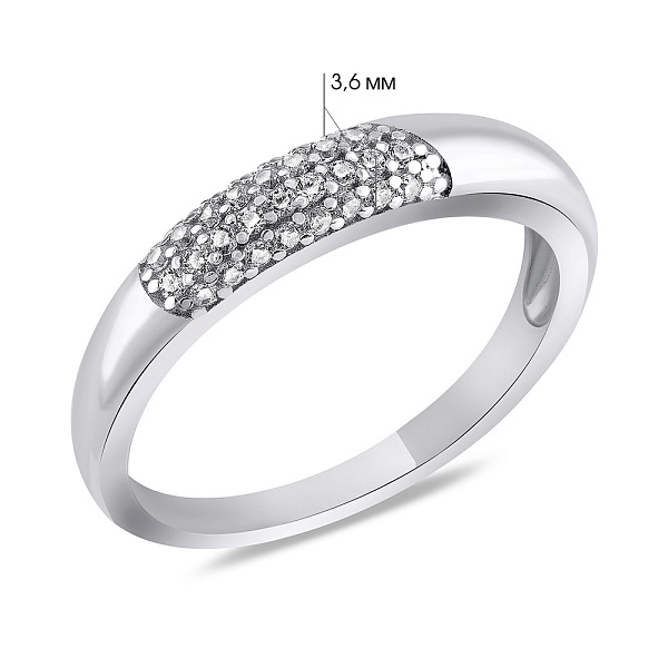 Серебряное кольцо с россыпью фианитов (арт. 7501/7096) – изображение 2