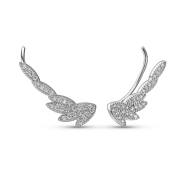 Бриллиантовые серьги-клаймберы из белого золота (арт. С011788020б) – изображение 1