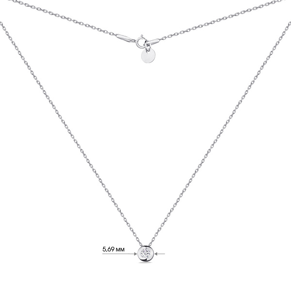 Кольє срібне з фіанітом (арт. 7507/1063/2) – зображення 3