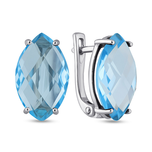 Серебряные серьги с топазом  (арт. 7502/2129677Пг) – изображение 1