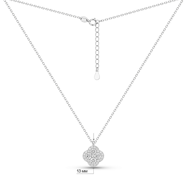 Серебряное колье Клевер с фианитами (арт. 7507/2515) – изображение 3