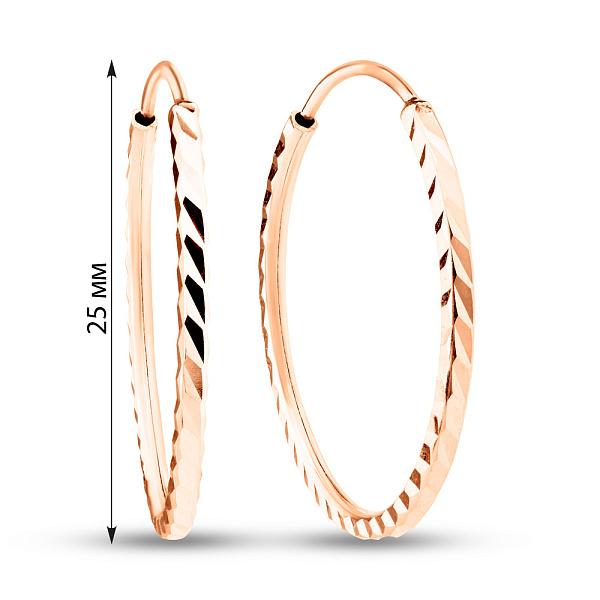 Серьги-кольца из красного золота (арт. 121903/25) – изображение 2