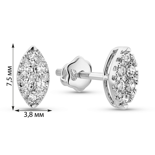 Золотые серьги-пусеты с бриллиантами  (арт. С341607030б) – изображение 2