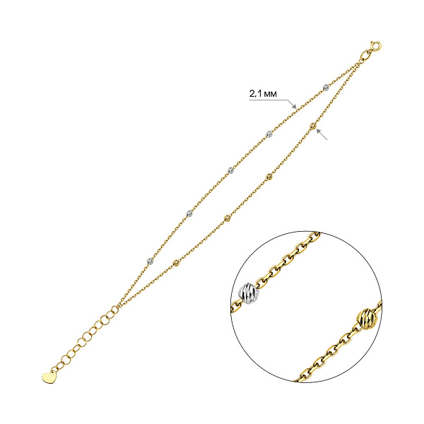 Браслет из желтого и белого золота (арт. 340065жб) – изображение 3