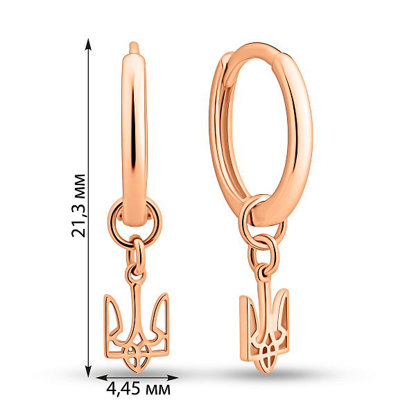 Золотые серьги Герб Украины (арт. 110034) – изображение 4