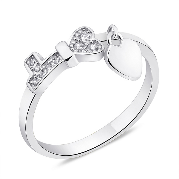 Срібна каблучка "Ключ" з підвіскою (арт. 7501/К2Ф/2008-16,5) – зображення 1