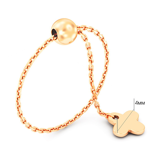 Каблучка FLY з червоного золота (арт. 1401060) – зображення 4