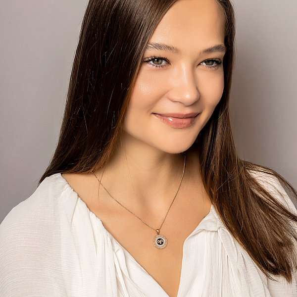 Подвес из золота "Овен" с эмалью и фианитами (арт. 440681ечо) – изображение 5