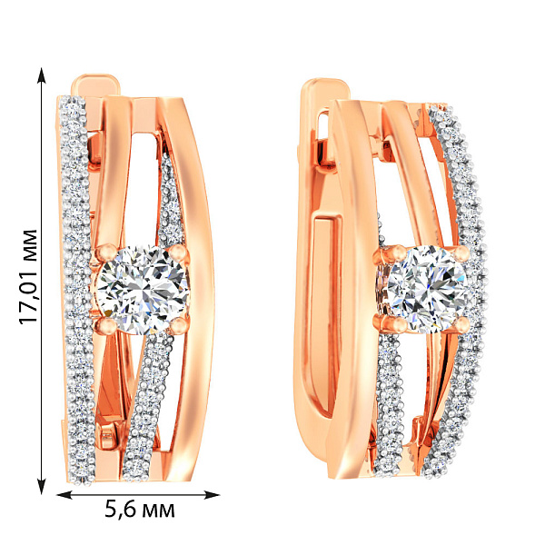 Серьги из золота с фианитами (арт. 111126) – изображение 3