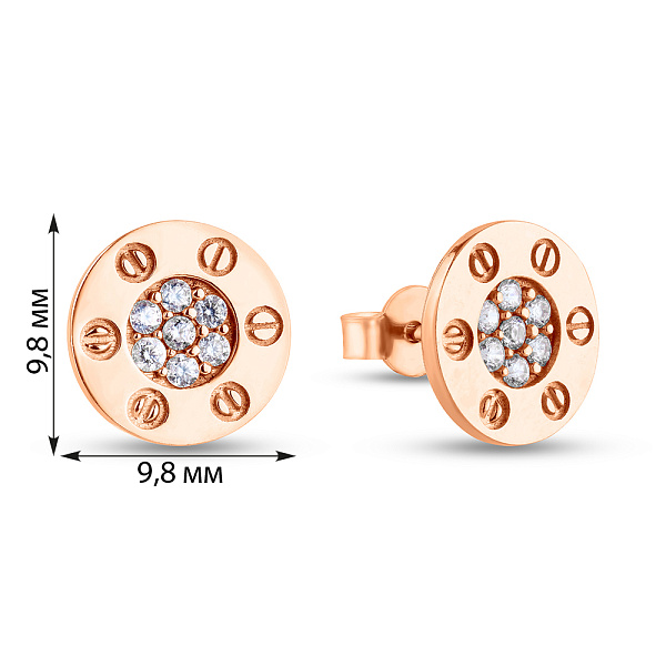 Золоті сережки-пусети (арт. 107315/10) – зображення 2