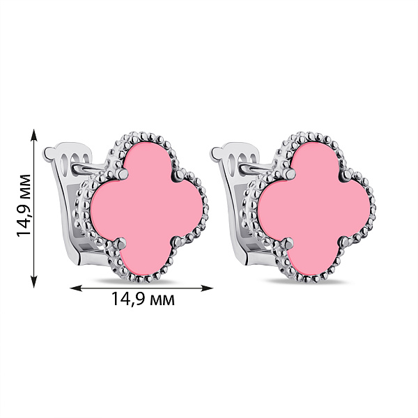 Серебряные серьги Клевер с ониксом (арт. 7502/3929/15ор) – изображение 2
