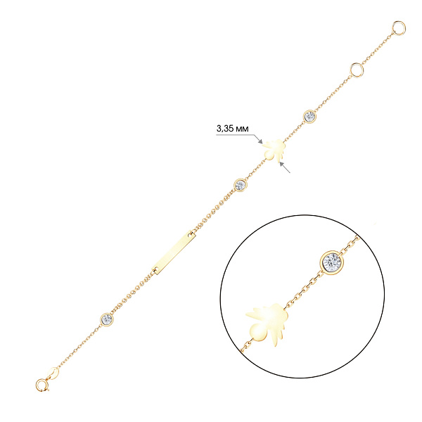 Золотой браслет с фианитами (арт. 324060ж) – изображение 4