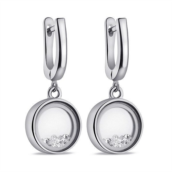 Серьги-подвески из серебра с фианитами (арт. 7502/9693) – изображение 1