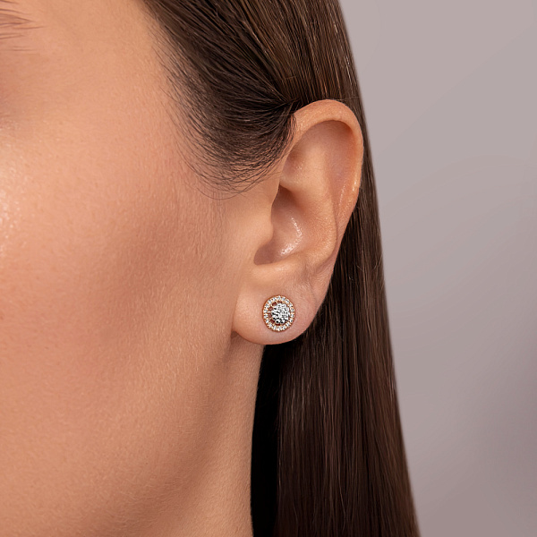 Золоті сережки пусети з діамантами (арт. Т011683020) – зображення 2