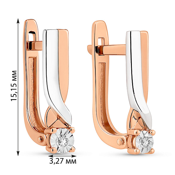 Золотые серьги с бриллиантами (арт. С011044а) – изображение 3