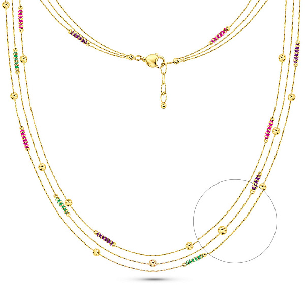 Золоте багатошарове кольє Francelli (арт. 352698жцв) – зображення 1