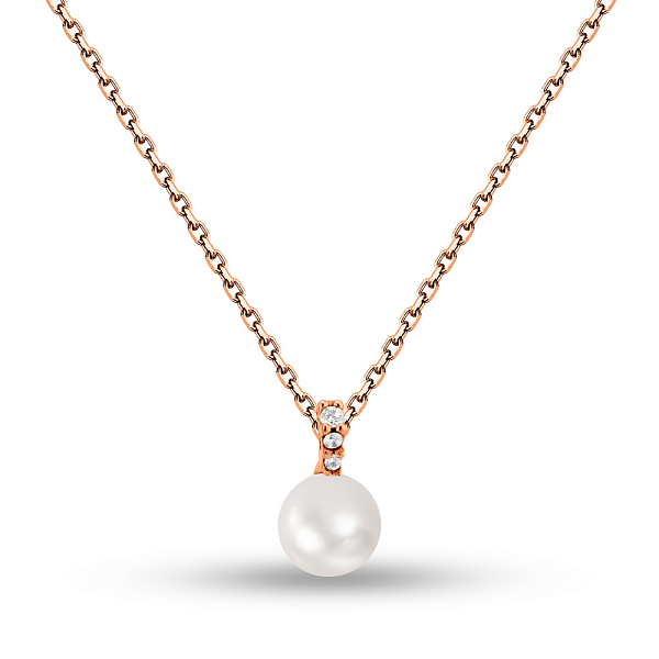 Золотое колье с жемчугом (арт. 352834прлб) – изображение 1