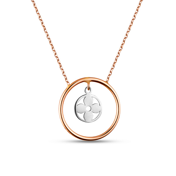 Золотое колье "Цветочек" с подвеской (арт. 351055) – изображение 1