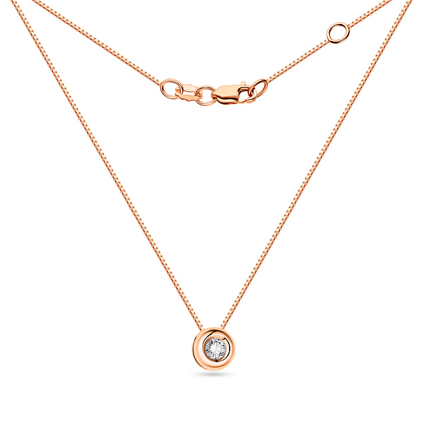 Кольє з червоного золота з діамантом (арт. Ц011225010/2) – зображення 2