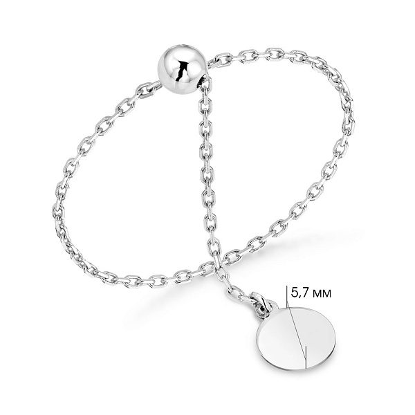 Каблучка Fly з білого золота з довгим ланцюжком (арт. 155781б) – зображення 5