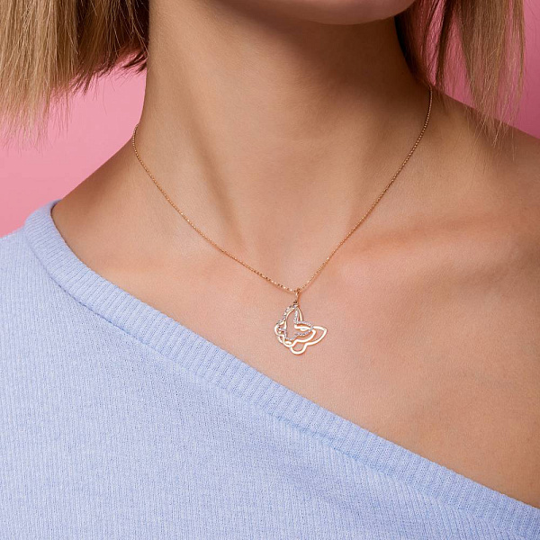 Золотая подвеска Бабочка (арт. 424780кб) – изображение 2