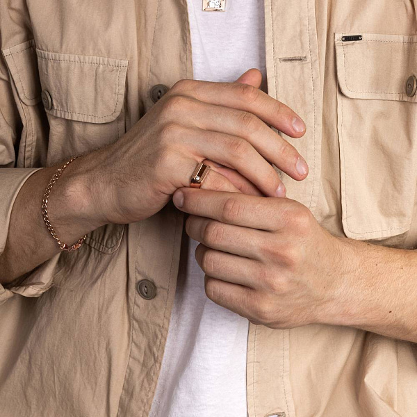 Браслет из красного золота плетения Панцирное (арт. 311004) – изображение 2