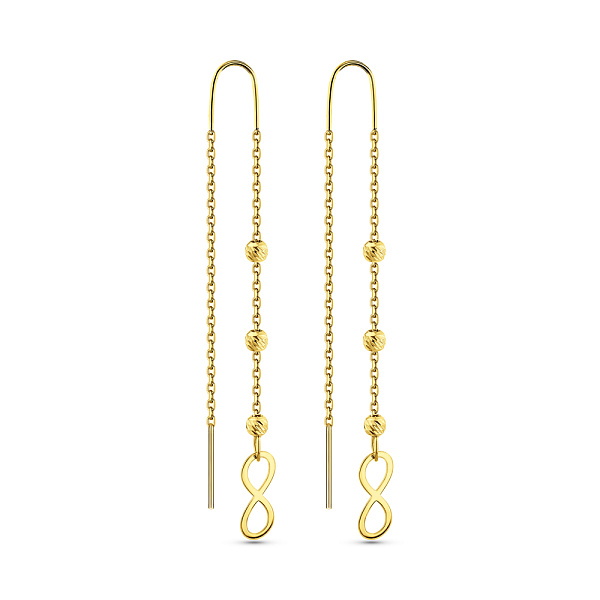 Серьги протяжки Бесконечность из желтого золота (арт. 1091200ж) – изображение 1