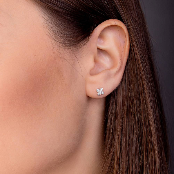 Золоті сережки пусети з діамантами (арт. С341329010б) – зображення 2