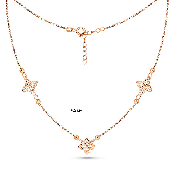 Золотое колье Клевер (арт. 352627) – изображение 3