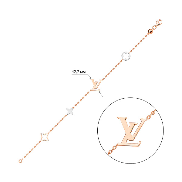 Браслет з червоного і білого золота (арт. 3261126кб) – зображення 2