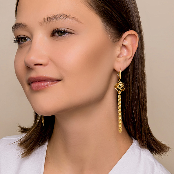 Серьги из желтого золота Francelli (арт. 1091357ж) – изображение 3