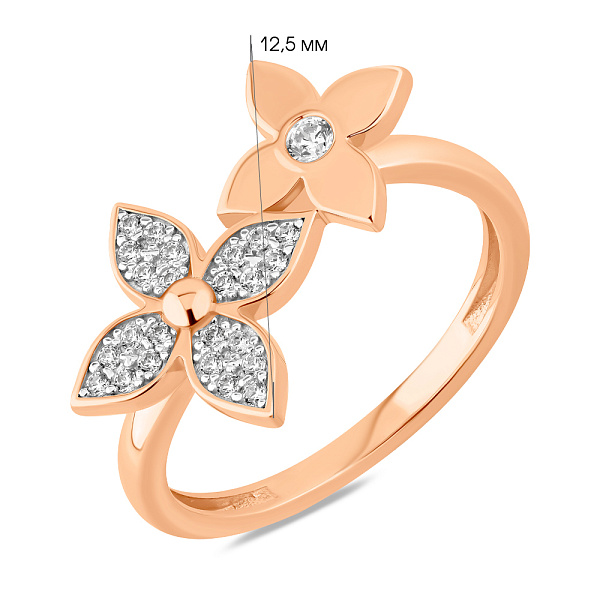 Золотое кольцо с фианитами (арт. 141442) – изображение 10