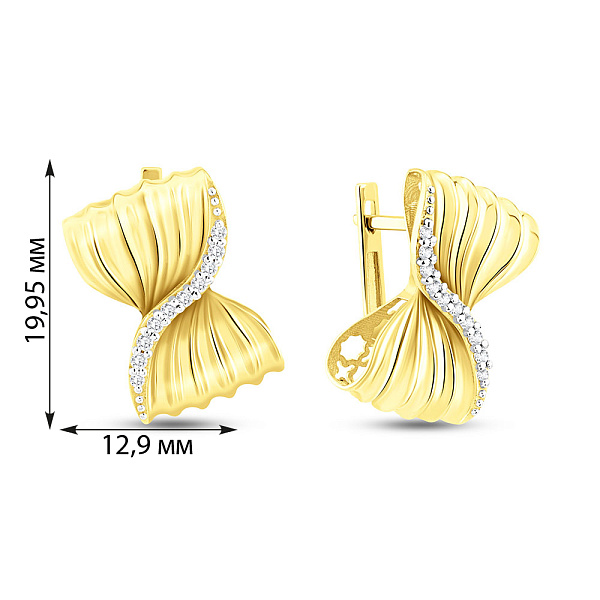 Золотые серьги с бриллиантами Francelli (арт. С111374020ж) – изображение 2