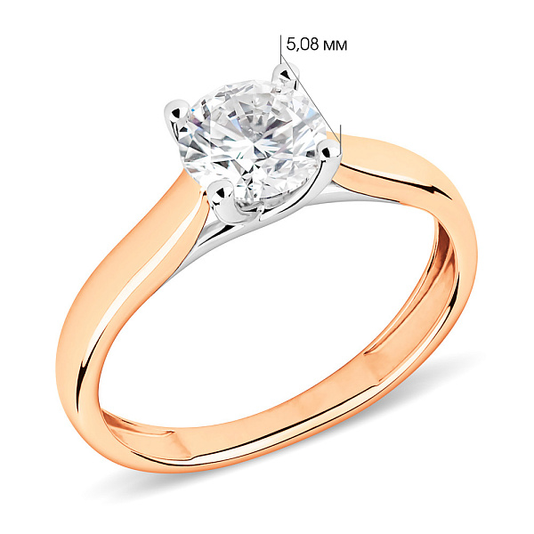 Золота каблучка з діамантом (арт. К01109504046) – зображення 3