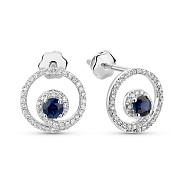 Серьги из белого золота с сапфиром и бриллиантами (арт. С341654020бс)