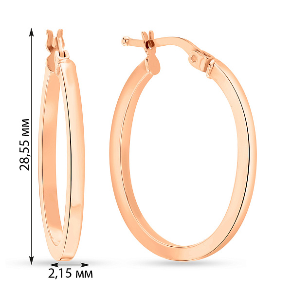 Серьги-кольца из красного золота (арт. 101189/30) – изображение 2