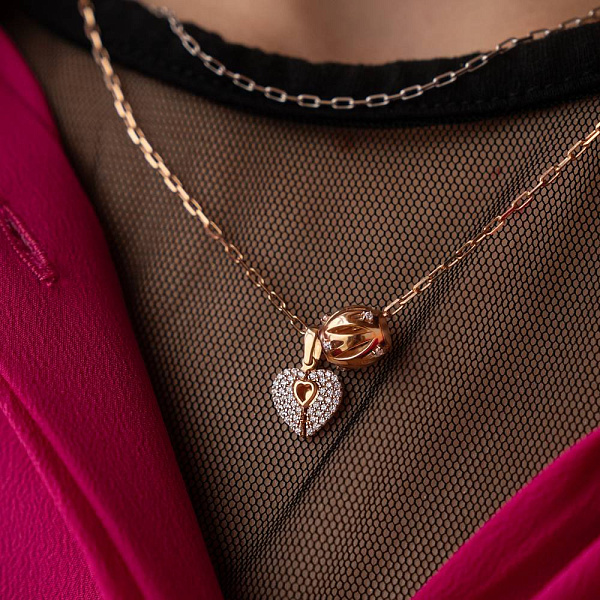 Золотой шарм с фианитами  (арт. 3108973101) – изображение 2